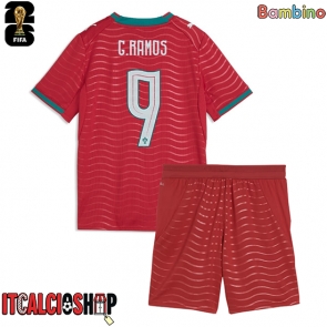Portogallo Goncalo Ramos #9 Prima Maglia Bambino Mondiali 2026 Manica Corta (+ Pantaloni corti)